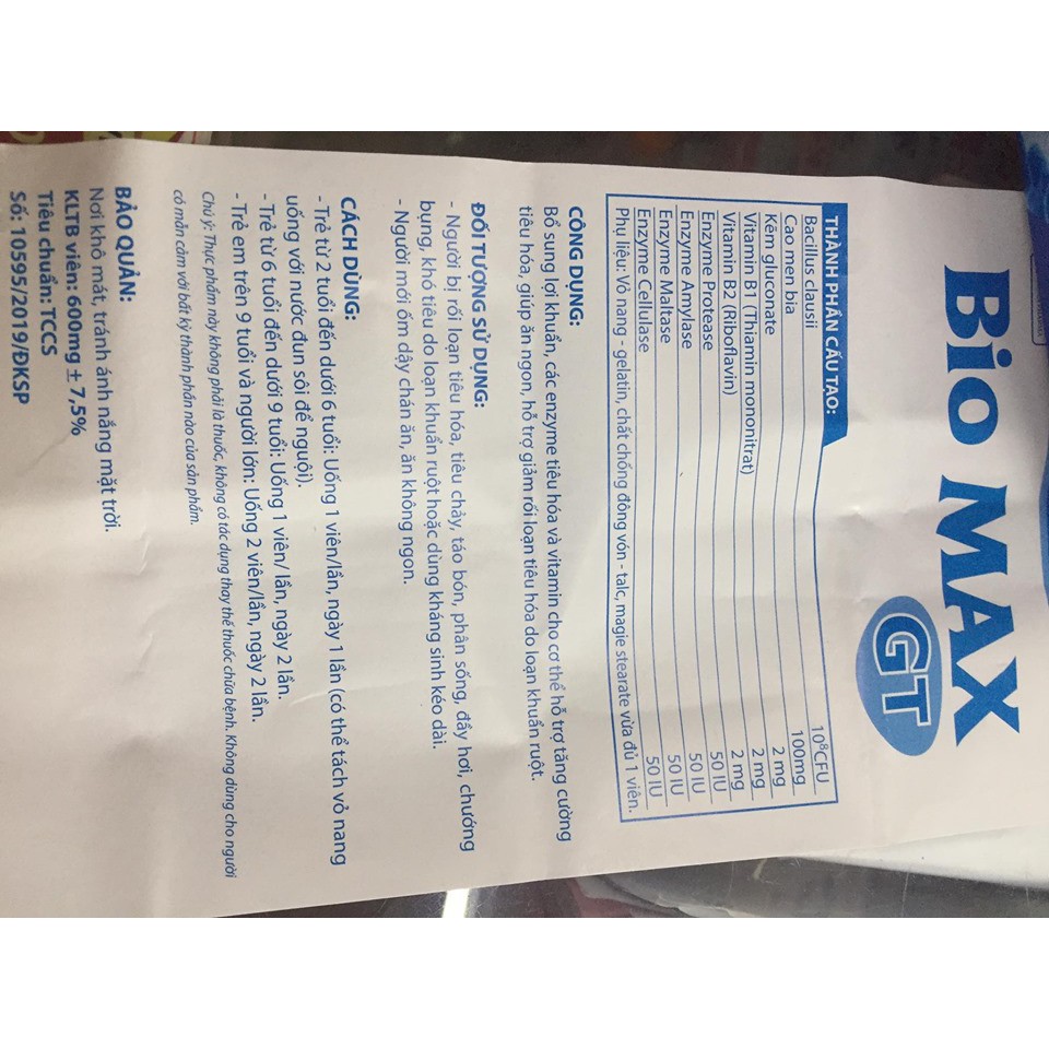 Men tiêu hóa Bio Max