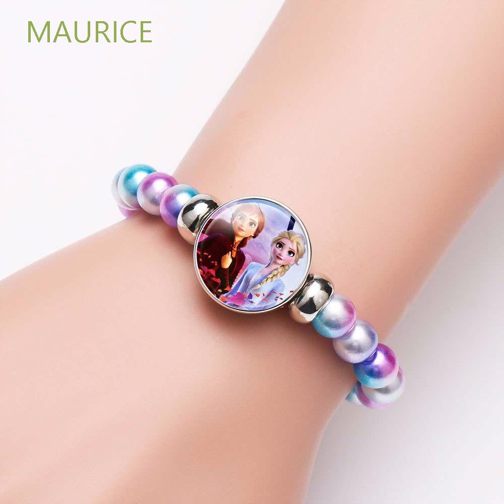 Bộ 2 Vòng Tay Chuỗi Hạt Đồ Chơi Hình Elsa Và Anna Trong Phim Frozen Dễ Thương Cho Bé Gái