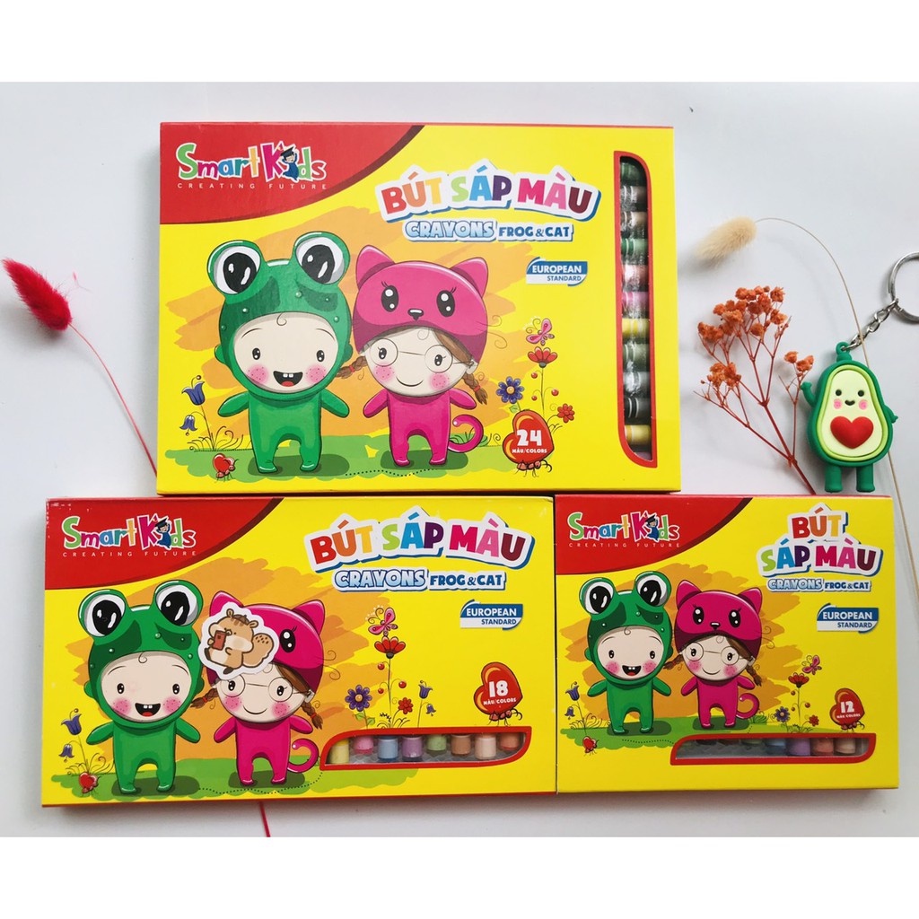 SÁP MÀU FROG &amp; CAT KHAY NHỰA (HỘP 12 MÀU CR0006/ 18 màu CR007/ 24 màu CR008)