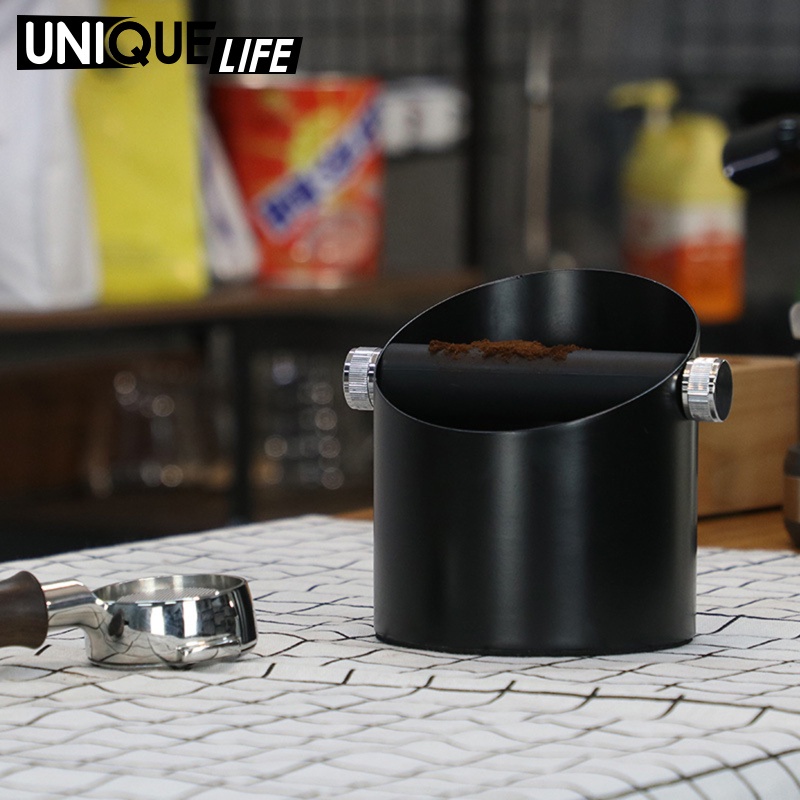 [Unique Life] Black Espresso Coffee Knock Box Waste Bin Bucket for Home Office Barista