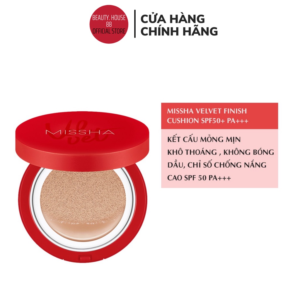 (New) Phấn Nước Missha Velvet Finish Cushion loại vỏ đỏ Hàn Quốc