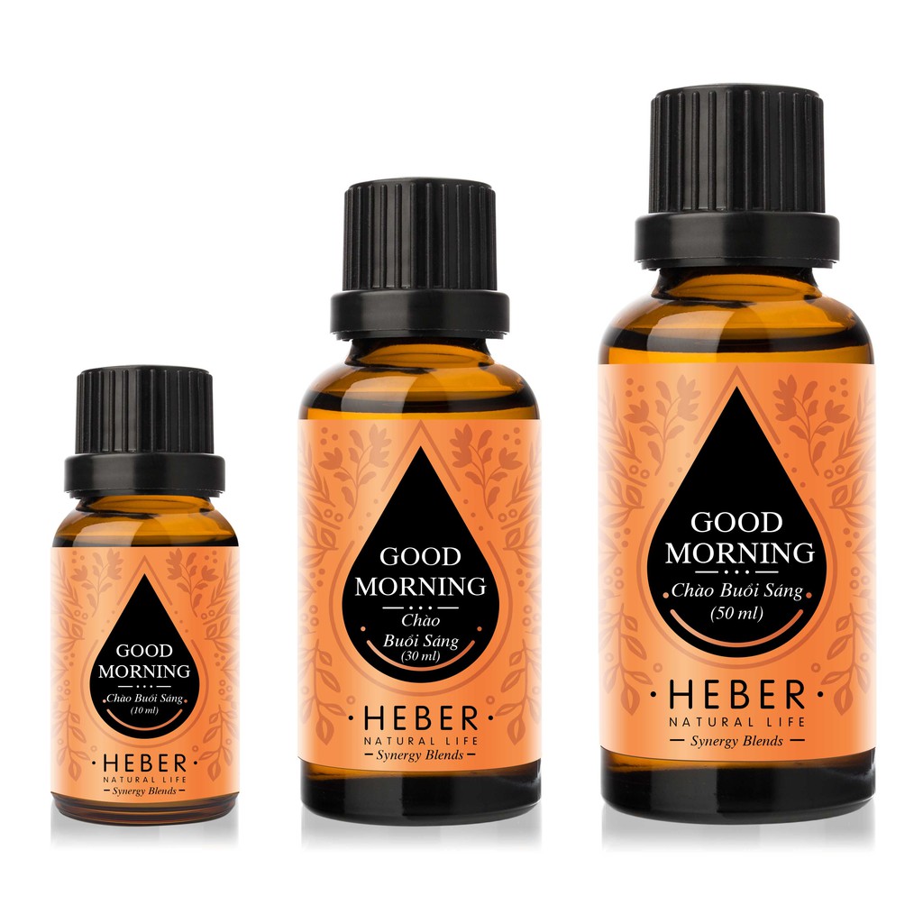 Tinh Dầu Chào Buổi Sáng Heber- Good Morning Blend, Cao Cấp Nhập Khẩu, Thiên Nhiên Nguyên Chất Xông Phòng, 10ml/30ml/50ml