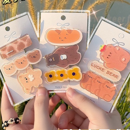 Set 3 Kẹp Tóc Mái Họa Tiết Hoạt Hình Dễ Thương - Phụ Kiện Kẹp Tóc