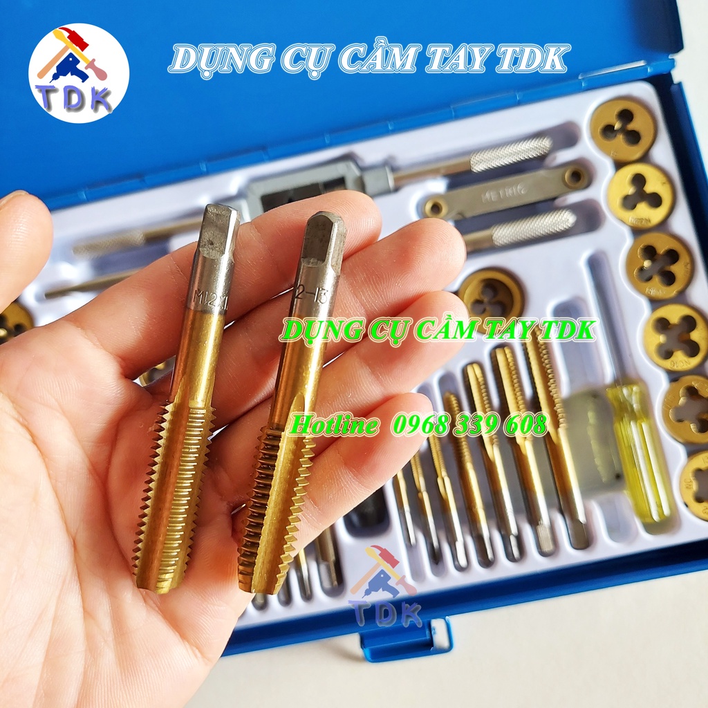 Bộ taro tạo ren 40 chi tiết C-Mart A1012, taro ren ngoài và ren trong