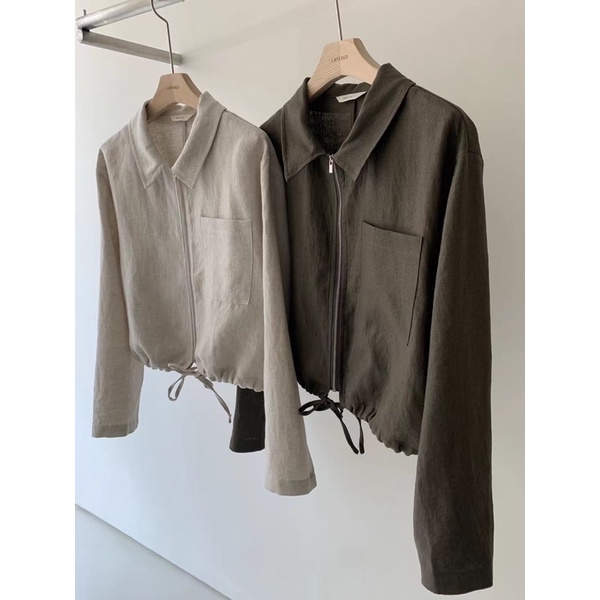 Áo khoác Linen kéo khoá