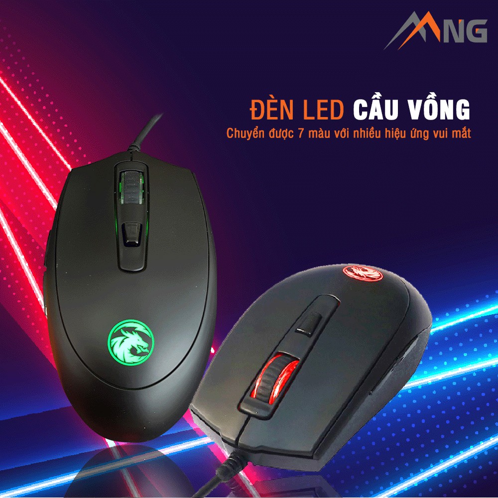 Chuột Gaming E-DRA EM614 Độ Phân Giải 4000 DPI Đèn Led Có Dây Bảo hành 24 tháng