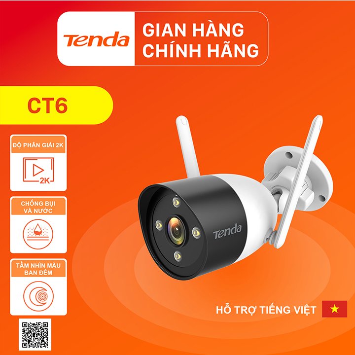 Camera wifi ngoài trời 3.0 có màu ban đêm Tenda CT6 cao cấp tặng kèm thẻ nhớ chính hãng