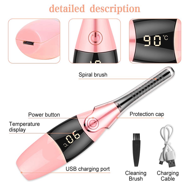 Dụng Cụ Uốn Cong Lông Mi Bằng Nhiệt 4 Chế Độ Điều Chỉnh Nhiệt Độ Có Màn Hình LED Kỹ Thuật Số