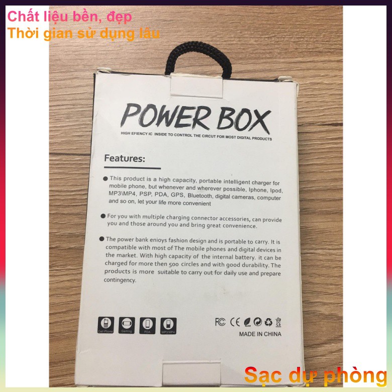 Pin sạc dự phòng smart Power Box 10000mah mặt kính hiển thị % pin rõ nét chính hãng giá tốt nrzule1b8k