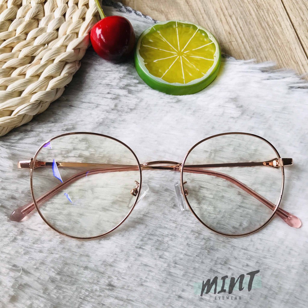 Mắt kính giả cận form tròn gọng kim loại dễ thương cho Teen 2020