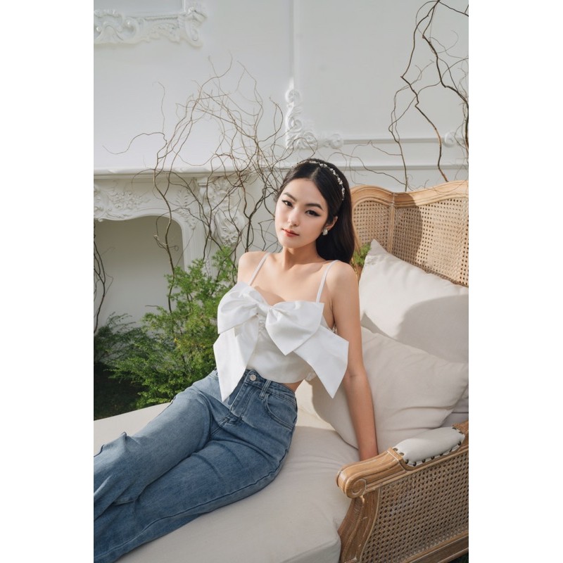 Áo croptop nơ lấp lánh - Bow croptop