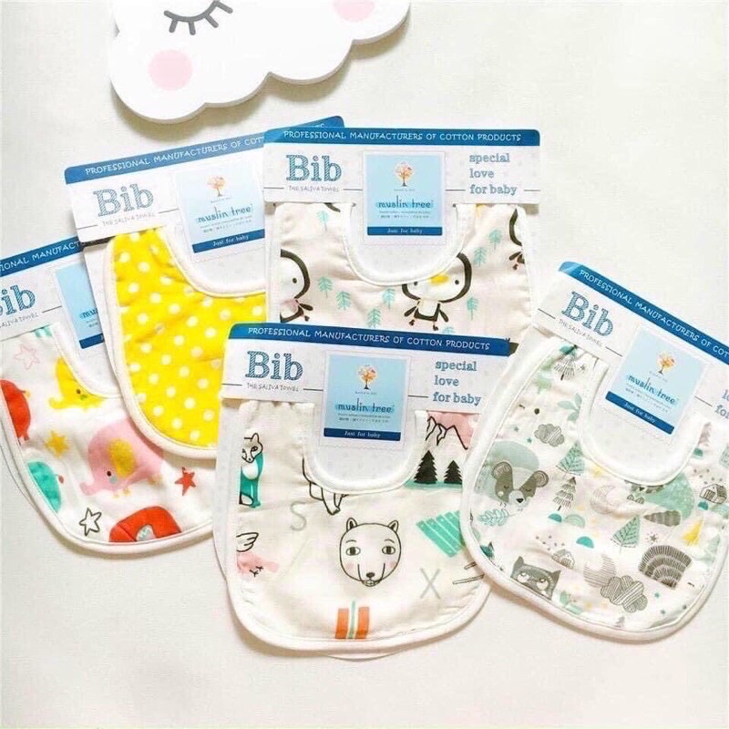 Yếm sợi tre Muslin tree BIB siêu thấm cho bé