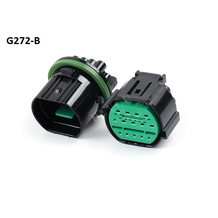 G272-Giắc cắm đèn pha 14 lỗ màu xanh lá ( 8 lỗ 1.5mm, 6 lỗ 0.6mm)