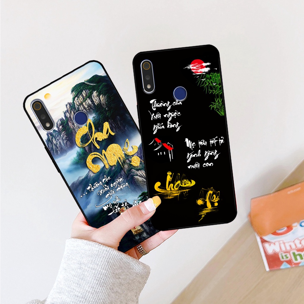Ốp lưng Realme 3 / 3 Pro in hình phong cách chữ thư pháp cha mẹ, tài lộc