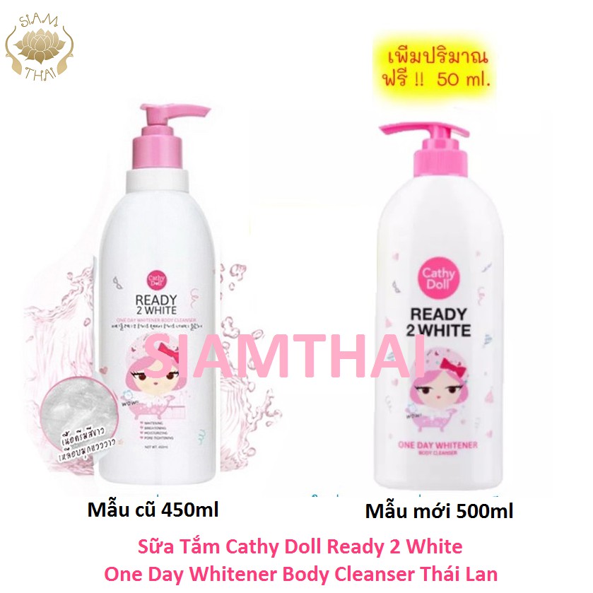 Sữa Tắm Dưỡng Trắng Da Cathy Doll Ready 2 White One Day Whitener Body Cleanser 450ml