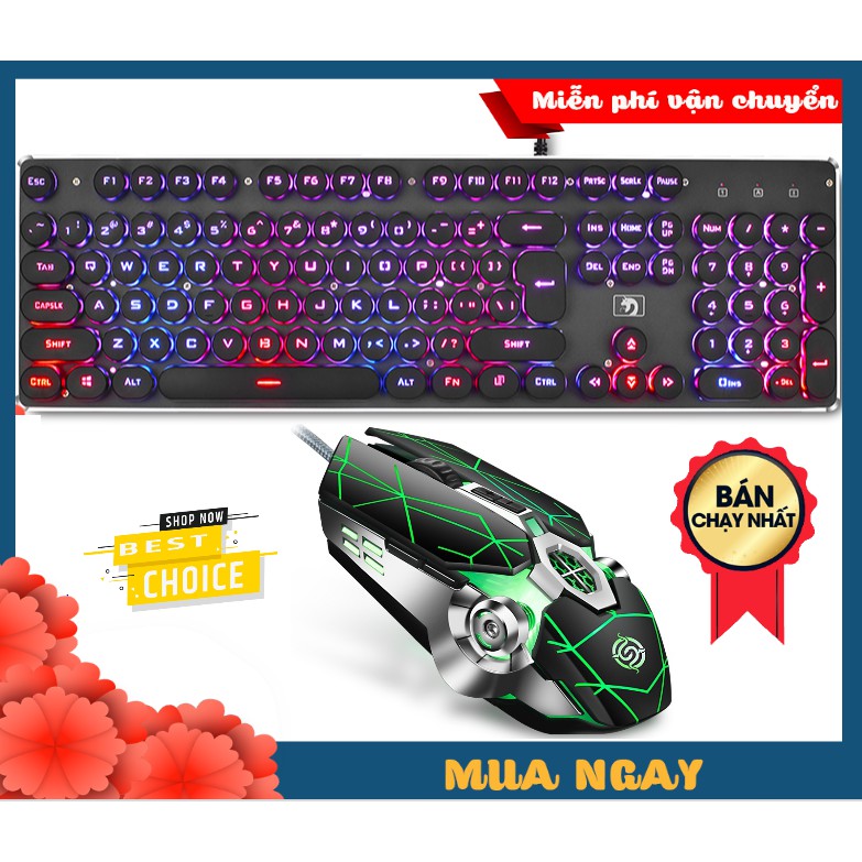 [SIÊU PHẨM] Bộ Bàn Phím Led RGB 10 Chế Độ K100 Và Chuột Gaming Q7 Cực Đẹp Phím Êm Chuột Nhạy
