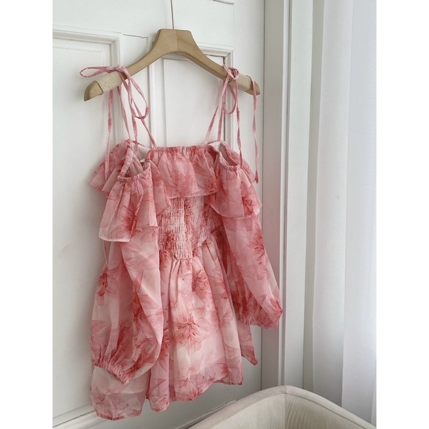 Đầm body nhún thân bẹt vai