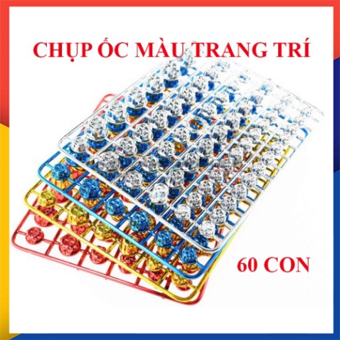 Chụp ốc màu trang trí xe máy -giá 1 vỉ 60 con