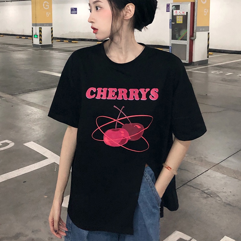 Áo thun  IELGY ngắn tay dáng rộng in chữ phong cách Hàn Quốc thời trang