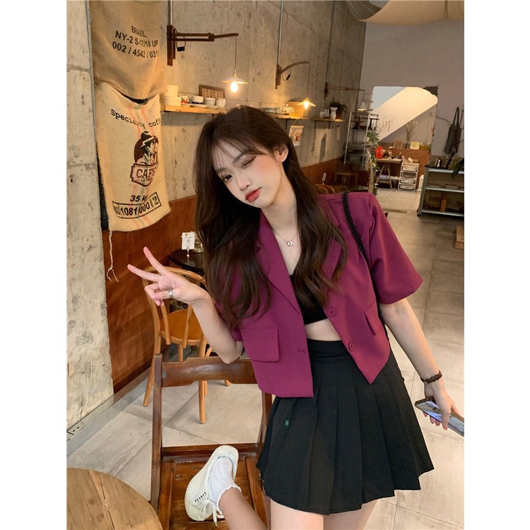 Porozi  Áo Khoác Vest Tay Ngắn Kiểu Hàn Quốc Thời Trang Cho Nữ