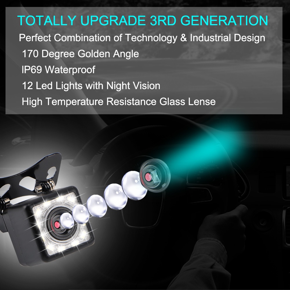 Camera chiếu hậu 5 inch chống thấm nước kèm giá đỡ dành cho xe hơi
 | BigBuy360 - bigbuy360.vn