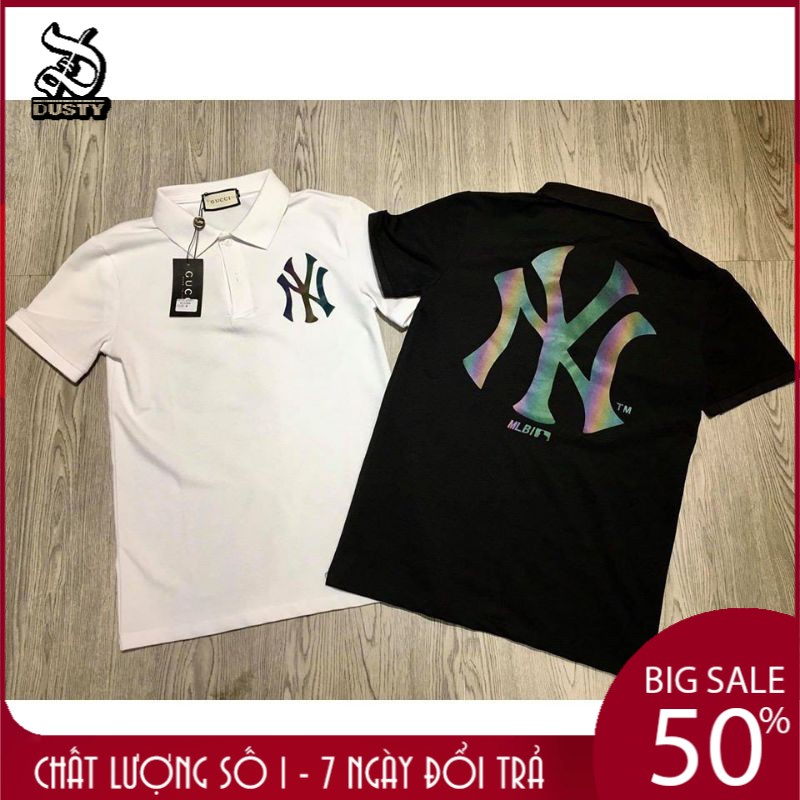 ÁO THUN POLO CỔ BẺ TAY NGẮN IN PHẢN QUANG NY (BIG SIZE) CHẤT COTTON CAO CẤP