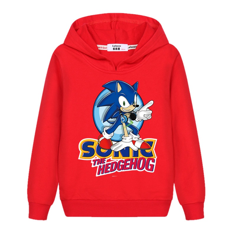 Áo Khoác Hoodie In Hoạt Hình Sonic Kiểu Đường Phố Cá Tính Cho Bé