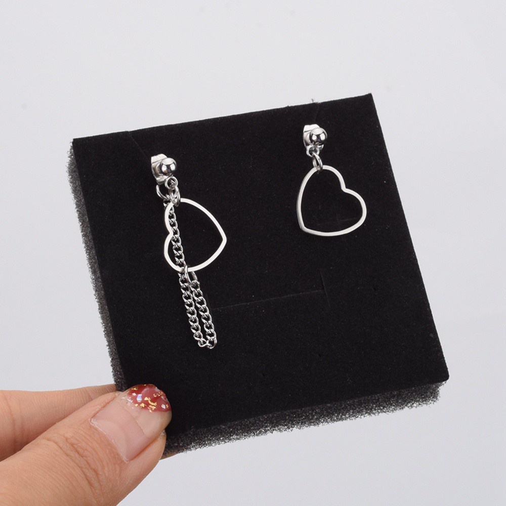 Khuyên Tai Thép Không Gỉ Hình Trái Tim Nhiều Màu Sắc Phong Cách Hàn Quốc Thời Trang Cho Nữ