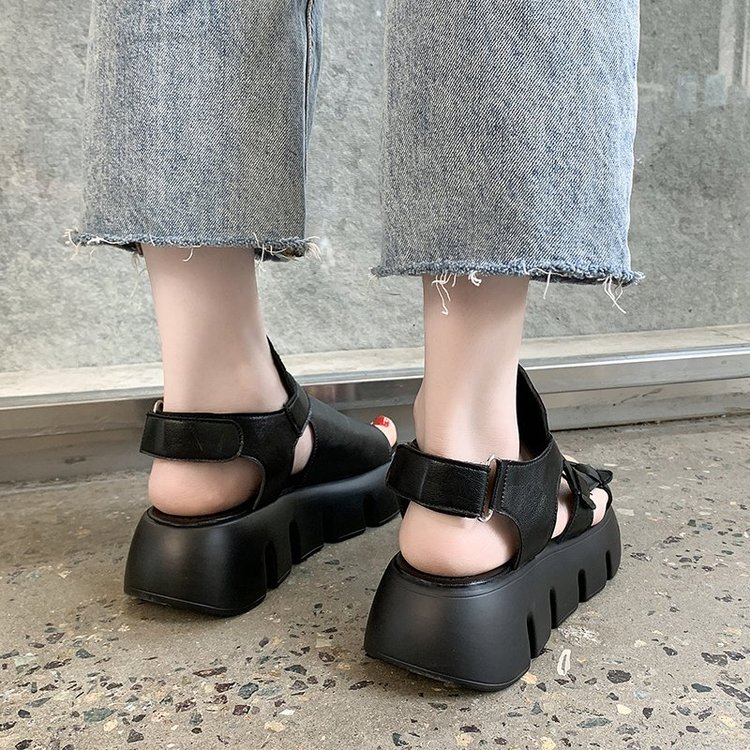 Fashionable Ulzzang Middle Heel Sandals for Women