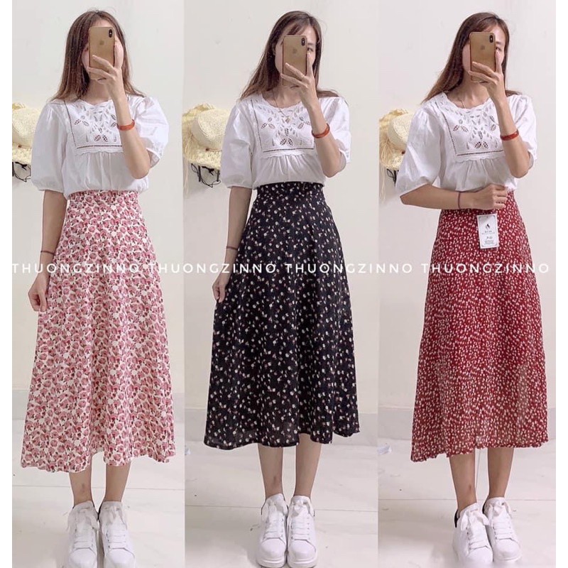 [Ảnh thật/Video] Áo sơ mi trắnh cổ thêu hoa tay bồng nhẹ nhàng kiểu dấng Hàn Quốc