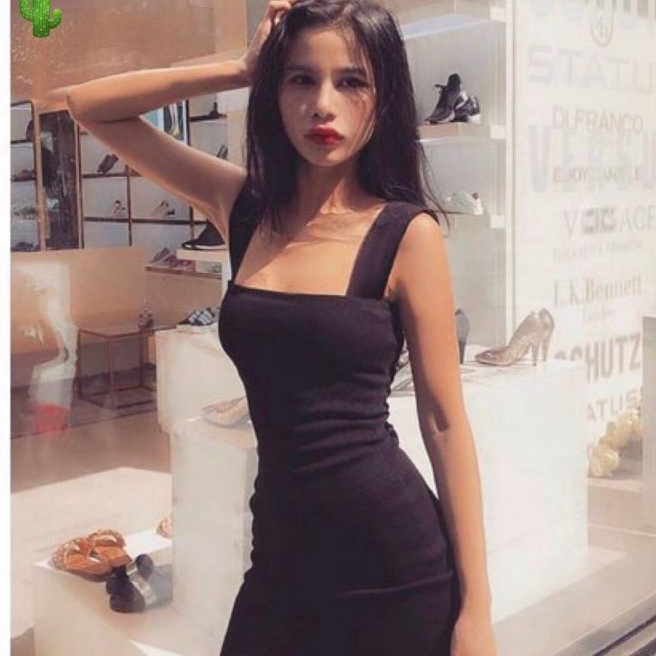 Đầm body bảng to full đen(B.C)