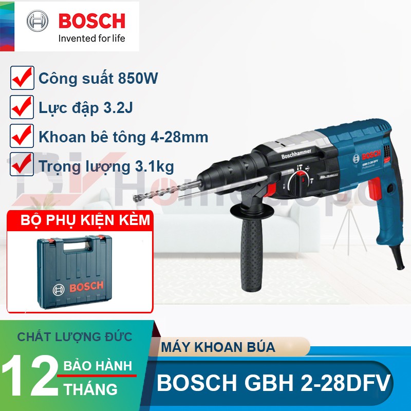 Máy khoan bê tông Bosch GBH 2-28 DV 820W.