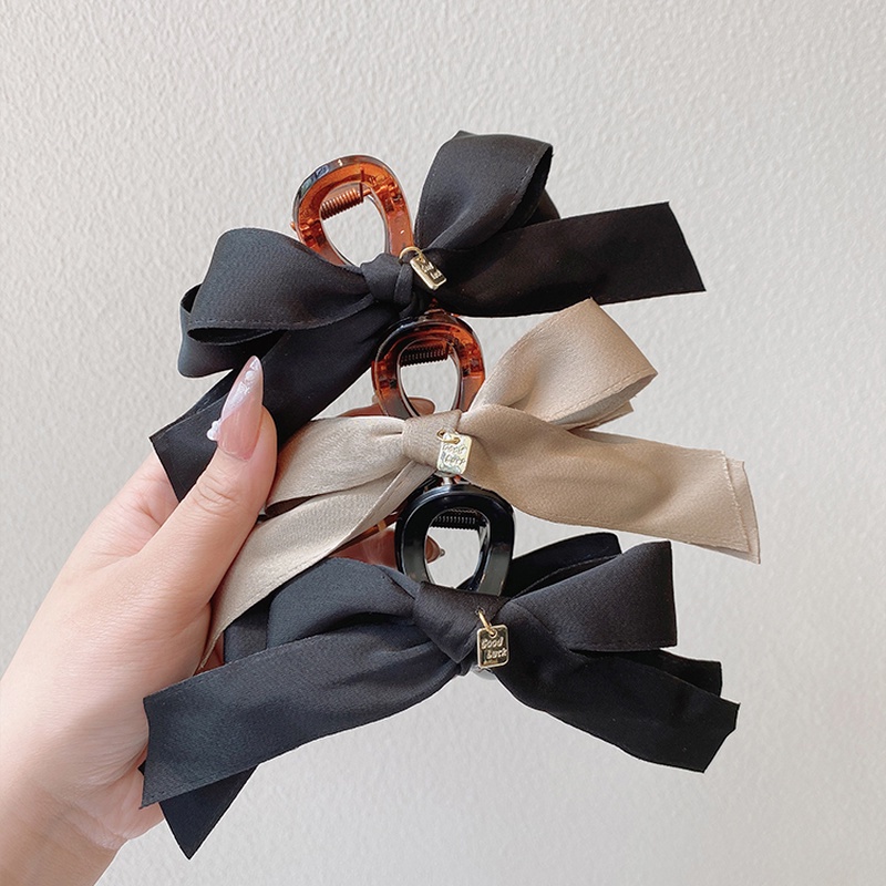 Kẹp Tóc Nơ Lớn Bằng Vải Acrylic Thời Trang Hàn Quốc