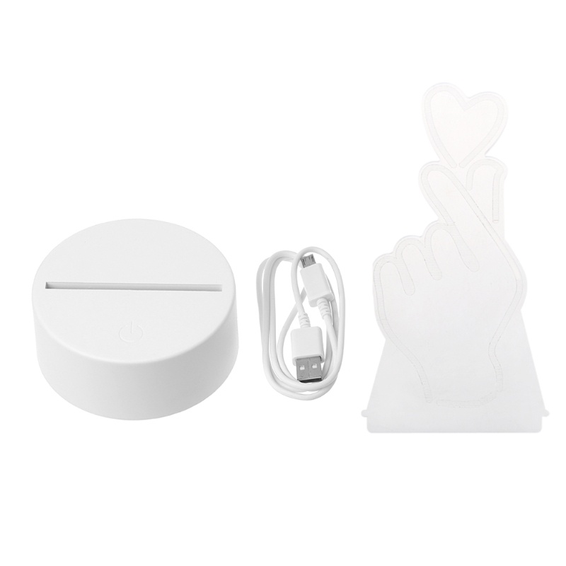 Đèn LED Chiếu Hình Ngón Tay Trái Tim 3D Thay Đổi 7 Màu Độc Đáo