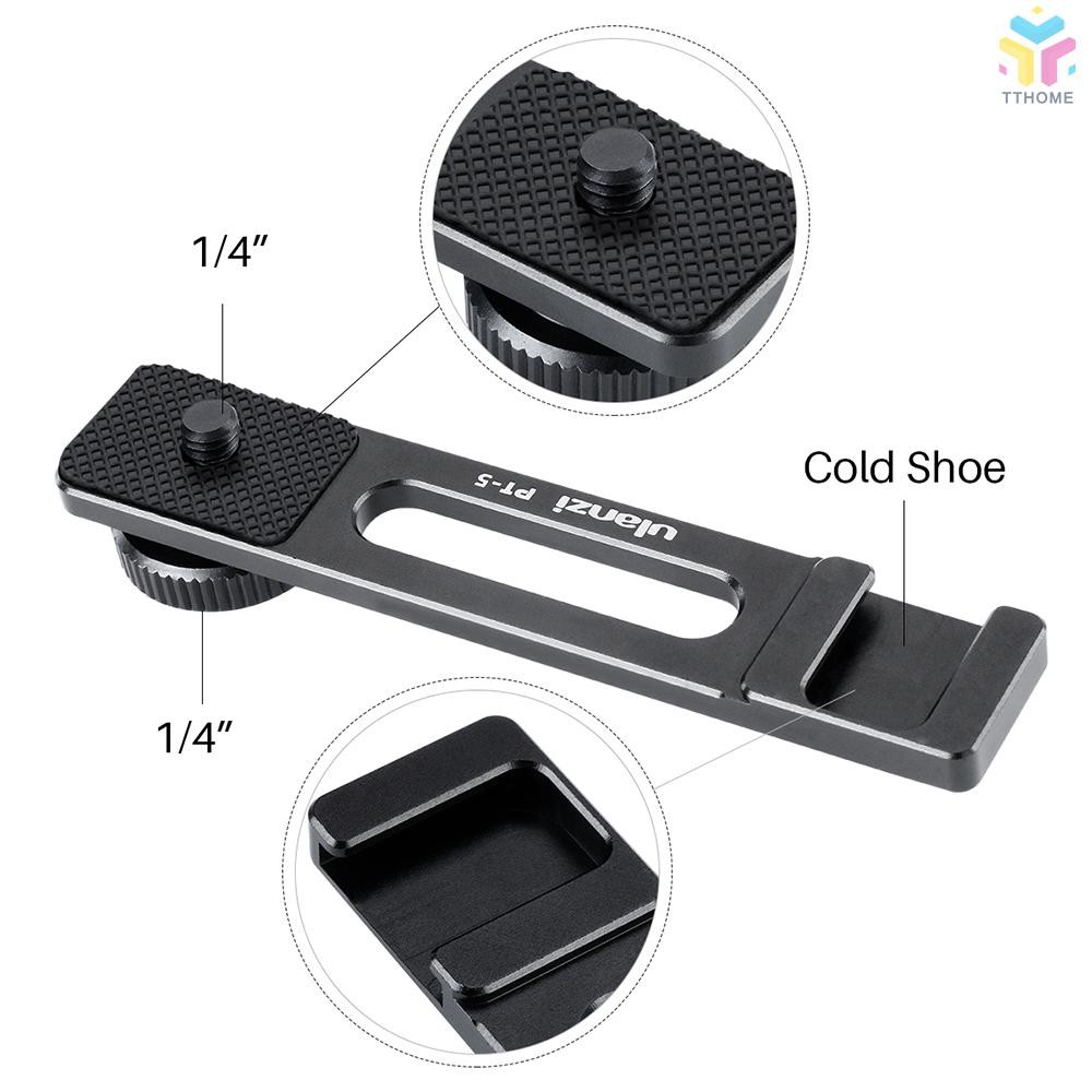 Thanh mở rộng chân đế gắn micro Ulanzi PT-5 Vlogging kèm ốc vít Cold Shoe 1/4 Inch cho Sony A6000