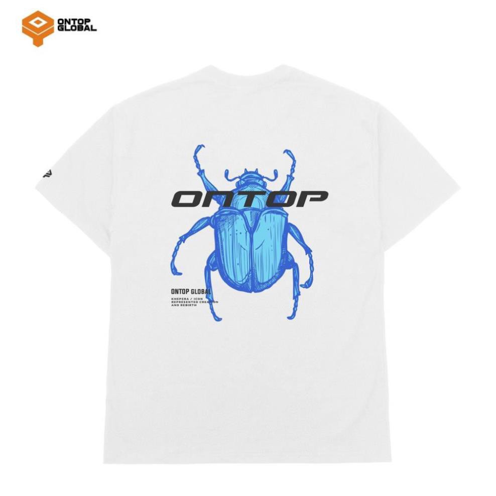 [Freeship] Áo thun tay lỡ form rộng nam nữ màu trắng Blue Khepri local brand ONTOP  ྇