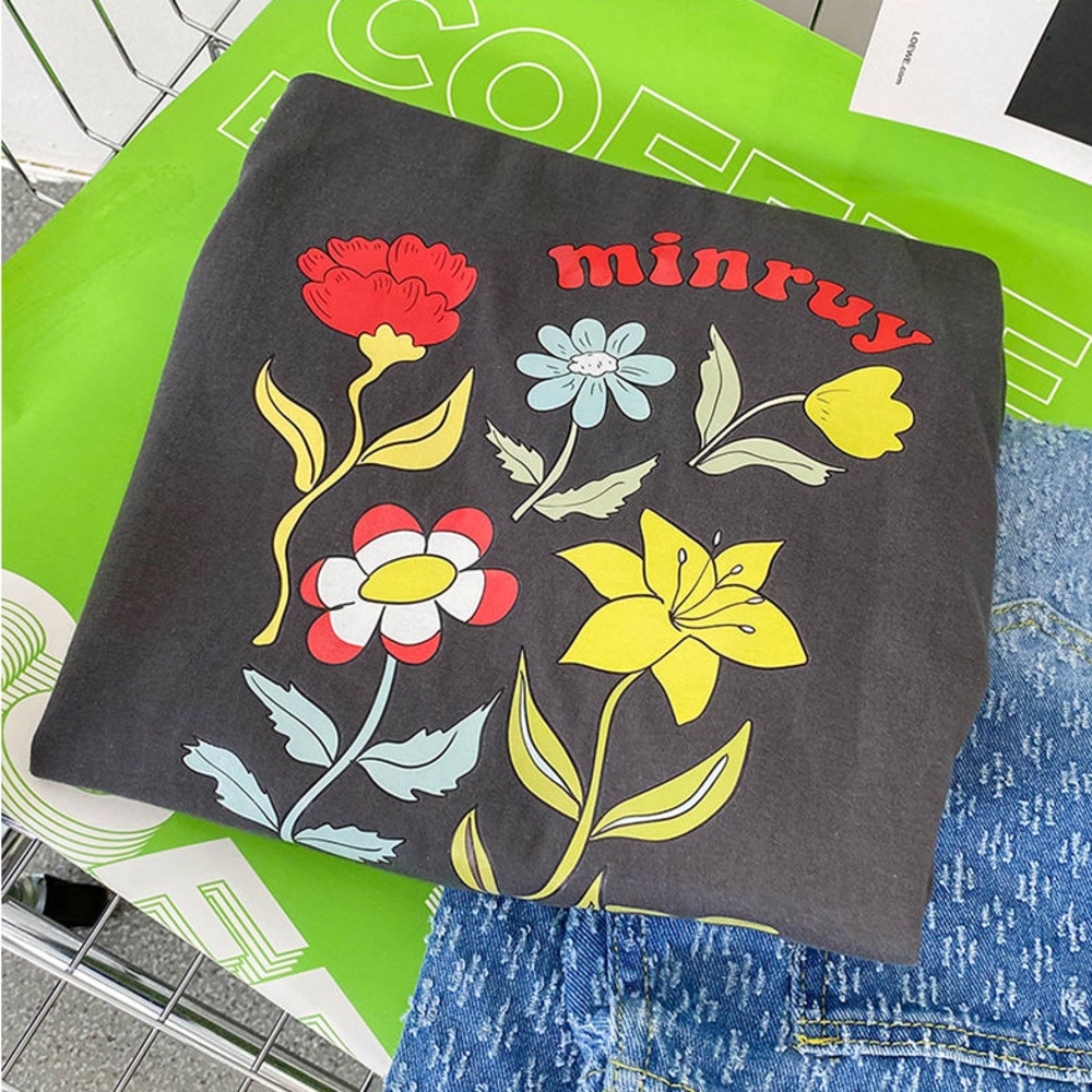 Áo Thun Tay Ngắn Dáng Rộng In Họa Tiết Thời Trang Mùa Hè Phong Cách Hàn Quốc Mới Cho Nữ