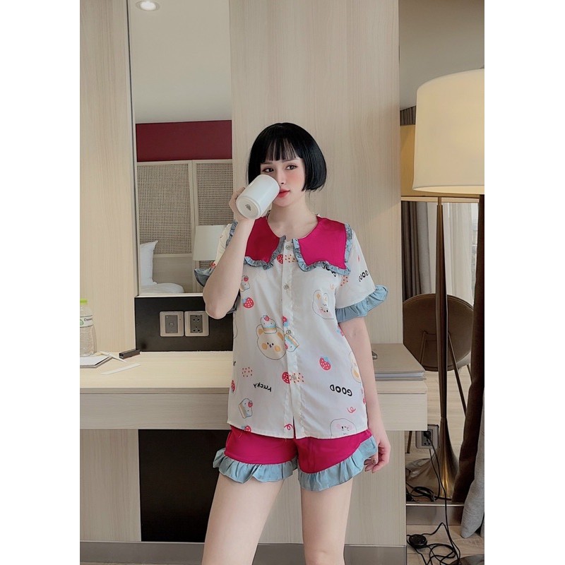 pizam cộc đùi💯 pyjama lụa satin mềm mịn mát