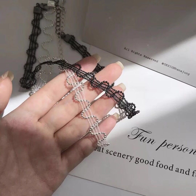 choker vòng cổ bi ren