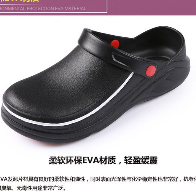 YO YO Dép nhà bếp an toàn PVC thân thiện với môi trường (Slip-Slip) Chăm sóc chống trượt Giày đầu bếp Vườn nhà bếp Phòng tắm chống thấm dầu Giày bảo hộ lao động an toàn cho nam và nữ