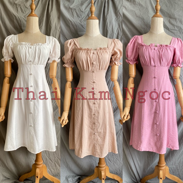 Đầm tay con nút bọc | BigBuy360 - bigbuy360.vn