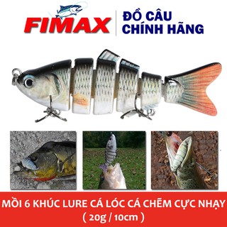 Mồi giả 6 khúc câu cá lóc, cá bass, cá chẽm, nhồng - Mồi lure câu cá cực nhạy ( 20g / 10cm )