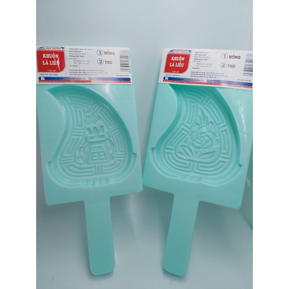 Khuôn Nhựa BÁNH IN VÀ BÁNH ĐẬU XANH LÁ LIỄU ( giao màu và hình ngẫu nhiên ) - Vt