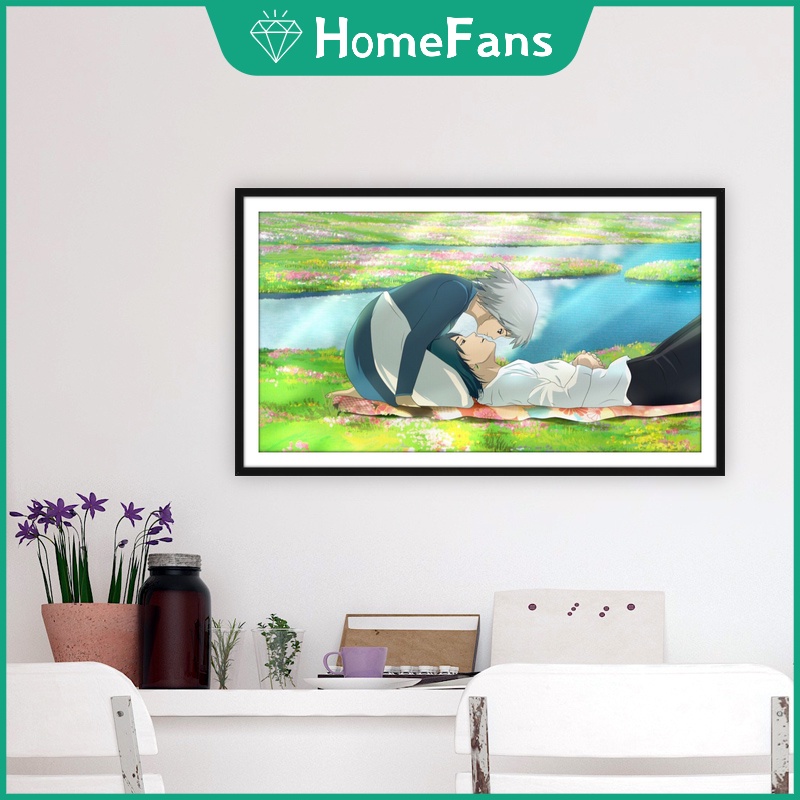 Bộ Tranh Đính Đá 5D Tự Làm Hình Lâu Đài Anime 30x50cm Trang Trí Nhà Cửa