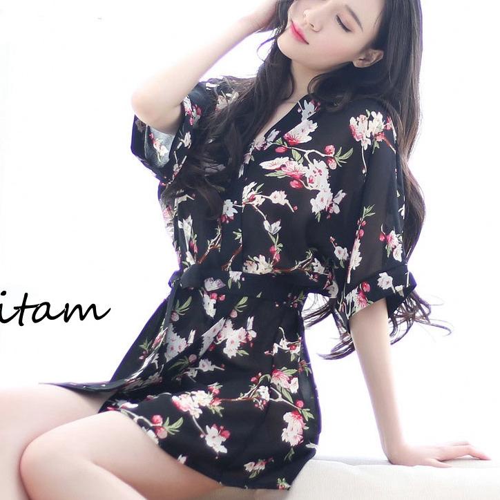 Giao Hàng Miễn Phí (RA-129)|Đầm Ngủ Kiểu Kimono Gợi Cảm Chất Liệu Chiffon A187-2 | BigBuy360 - bigbuy360.vn