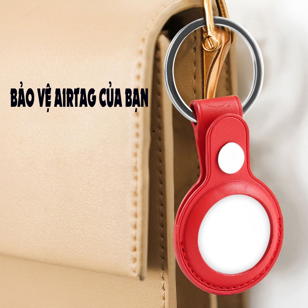 Bao Da Airtag Cao Cấp Chống Trầy, Có Móc Khóa Chống Rơi Bảo Vệ Thiết Bị Của Apple