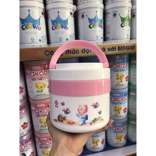 Cặp Lồng Camen Giữ Nhiệt  2 Ngăn 1,4l Ruột Inox Việt Nhật - made in Việt Nam