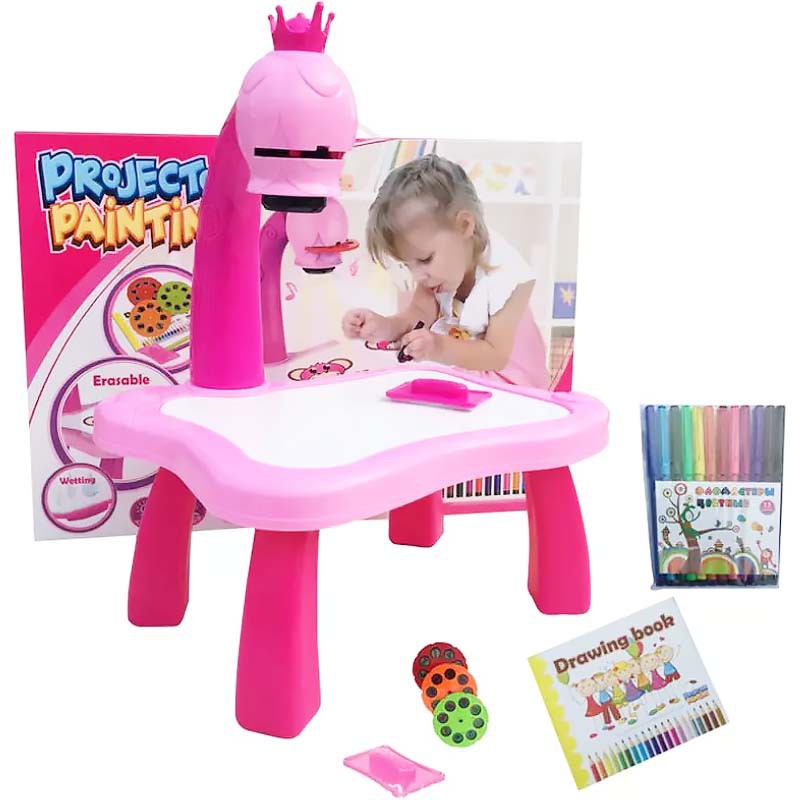 Bàn vẽ thông minh có máy chiếu cho bé tập tô tâp vẽ