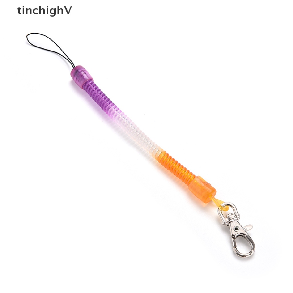 [TinchighV] 1 Móc Khóa Nhựa Xoắn Ốc Co Giãn Có Thể Thu Gọn