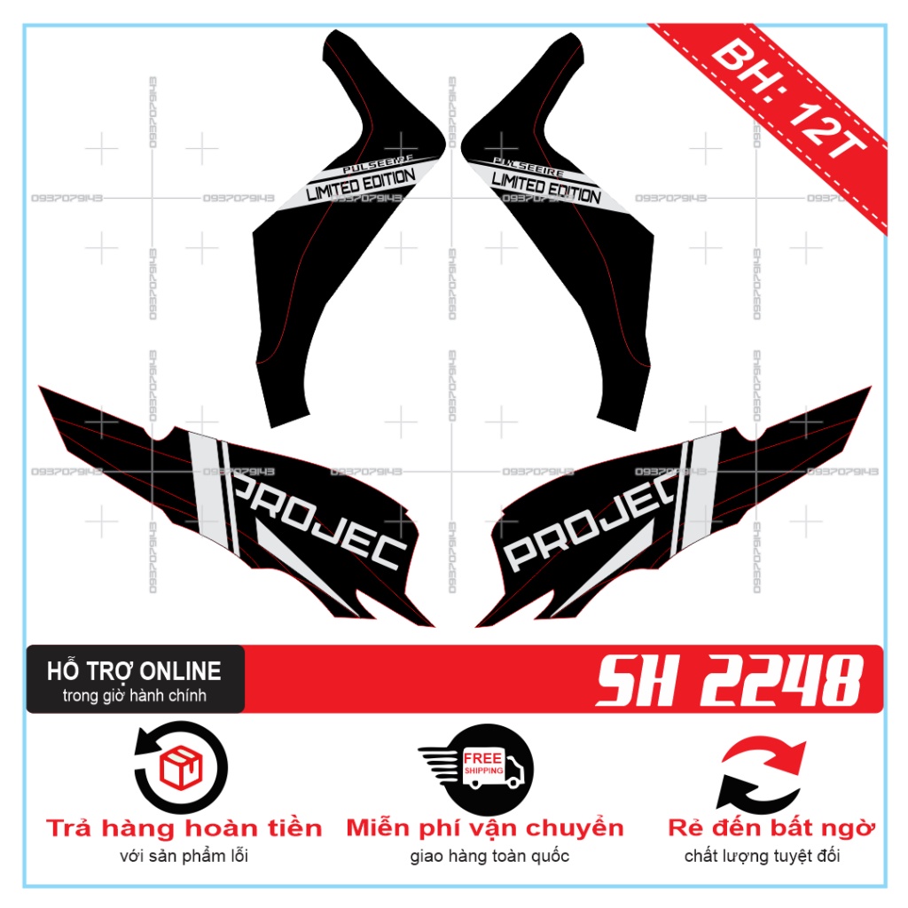 TEM XE SH 2020 LIMITED EDITION TRẮNG DÁN XE ĐEN -- SHIN DECAL 2
